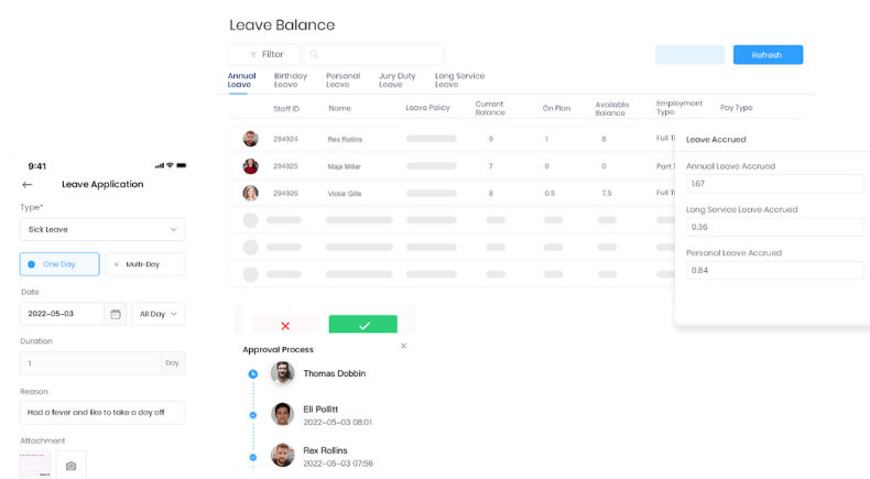 Manage leave requests and approval on the go