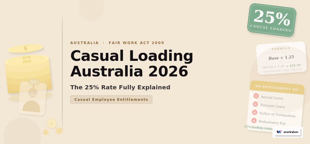 Casual Loading Australia 2026: The 25% Rate Fully Explained