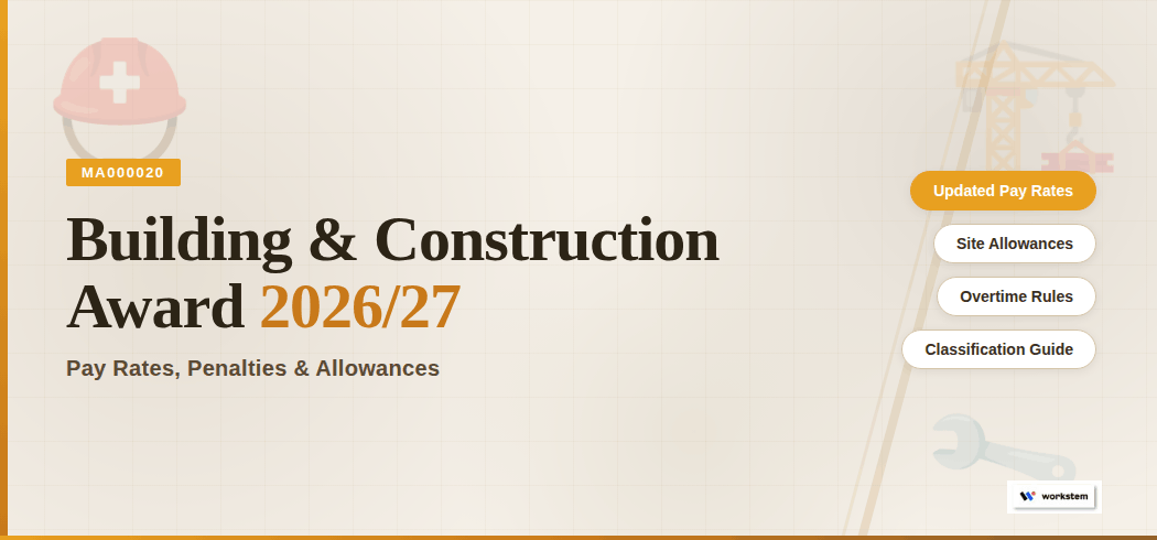 Building & Construction Award (MA000020) Pay Rates 2026/27