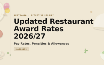 Updated Restaurant Award Rates 2026/27 (MA000119)