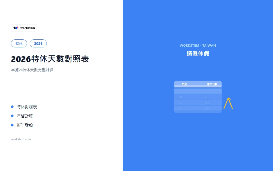2026特休天數對照表：年資vs特休天數完整計算