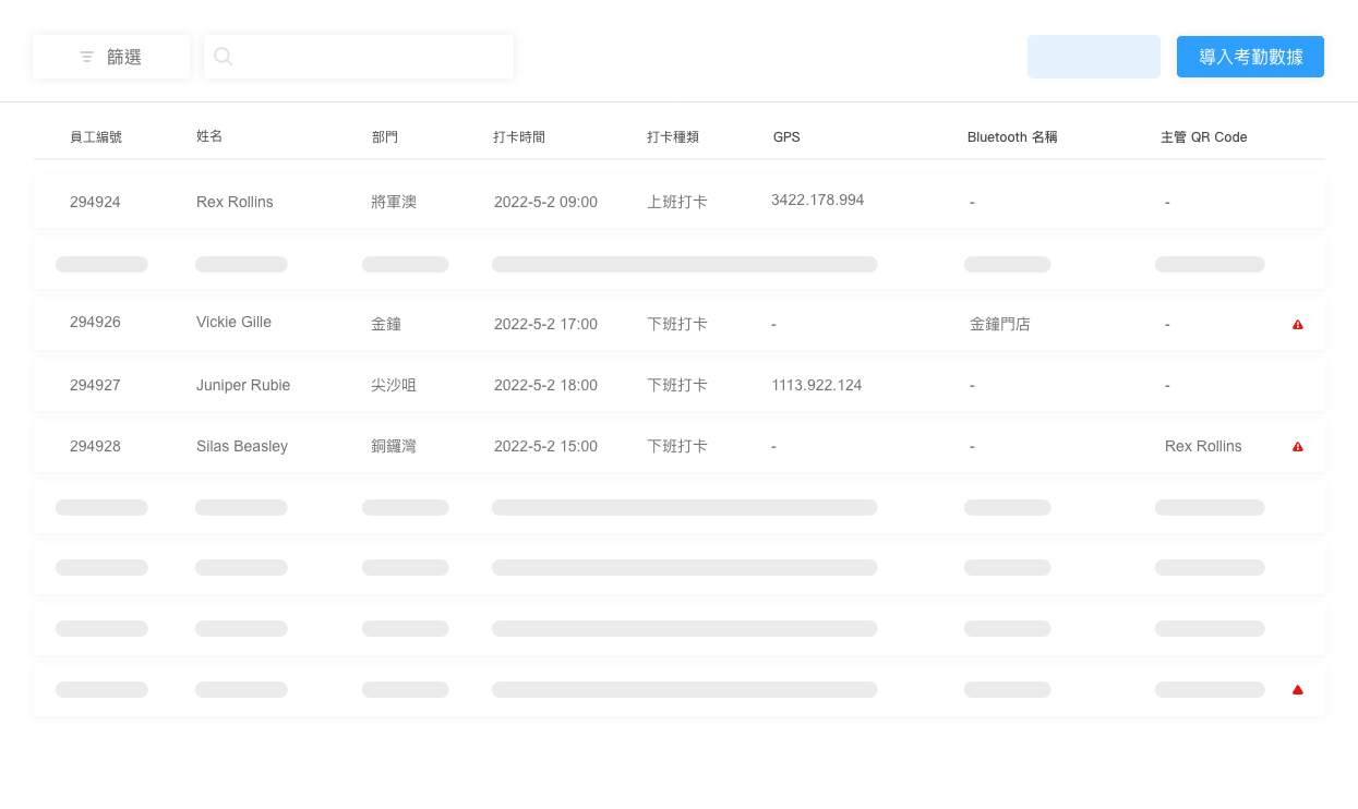 考勤記錄