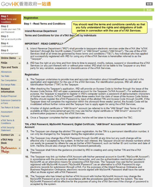 eTAX Guide Chapter I - How to Register an Account - Workstem
