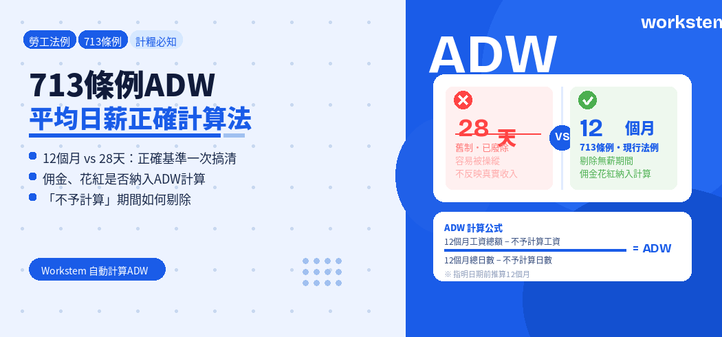 713條例平均日薪（ADW）計算：12個月vs過去28天