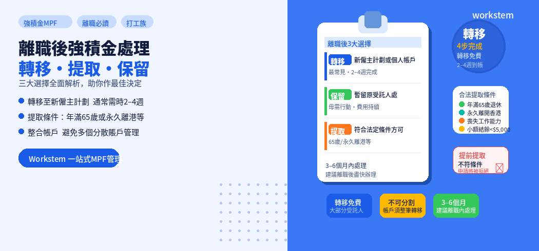 離職後強積金處理：轉移、提取還是保留？