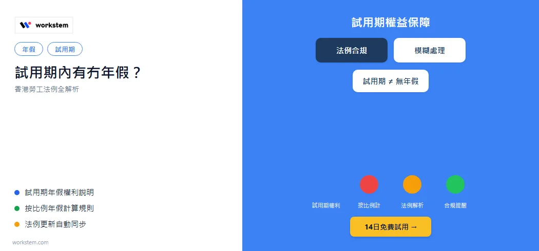 試用期內有冇年假？香港勞工法例全解析