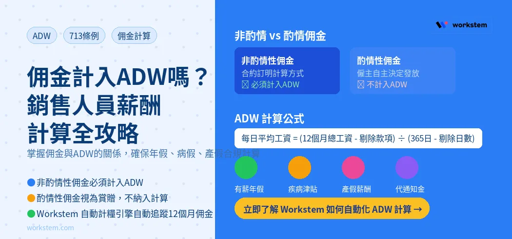 佣金計入ADW嗎？銷售人員薪酬計算全攻略｜713條例與計糧系統應用