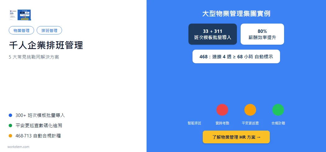 千人企業排班管理：5 大常見挑戰同解決方案